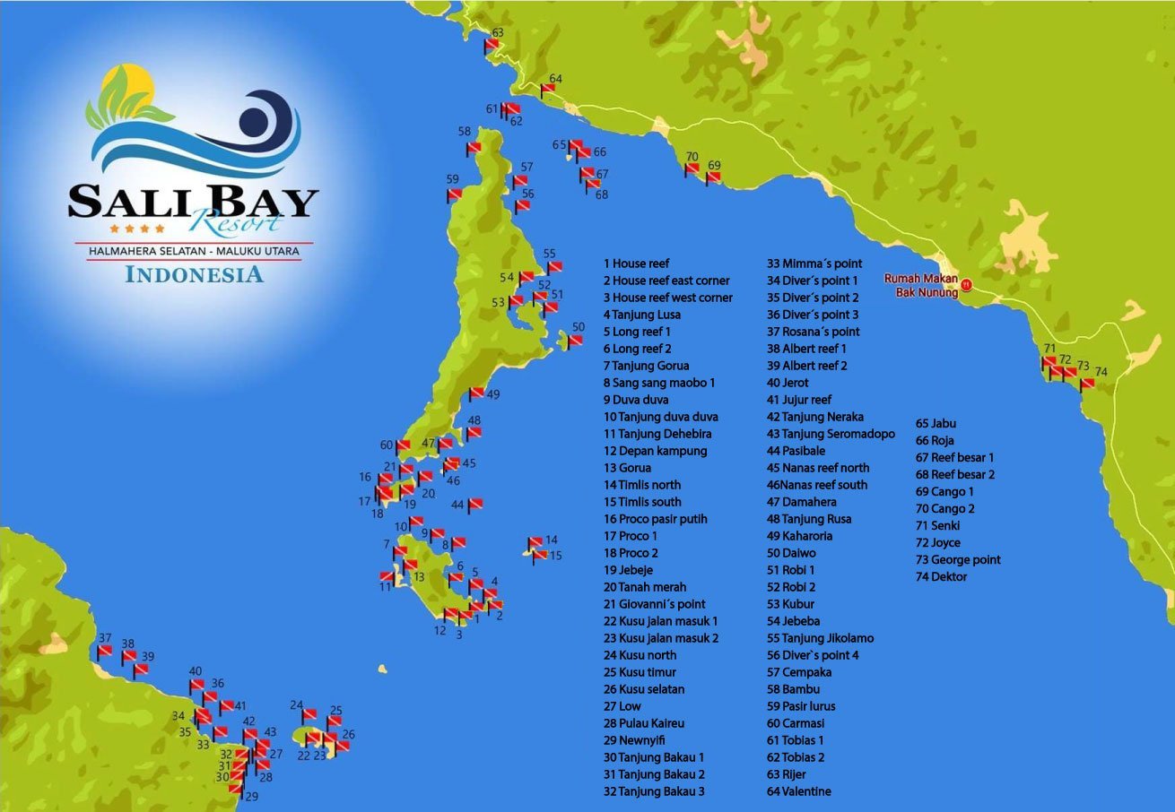 Dive Map, Sali Bay Resort