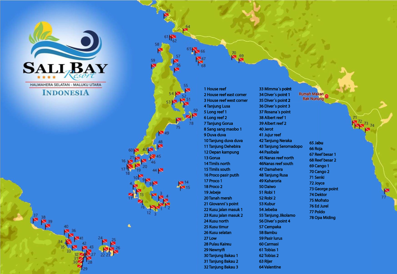 Sali Bay Resort - New Dive map Sali Bay Resort - New Dive map