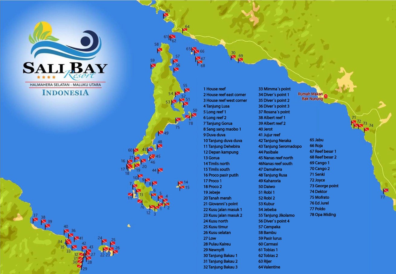 Divemap - Sali Bay resort Divemap - Sali Bay resort